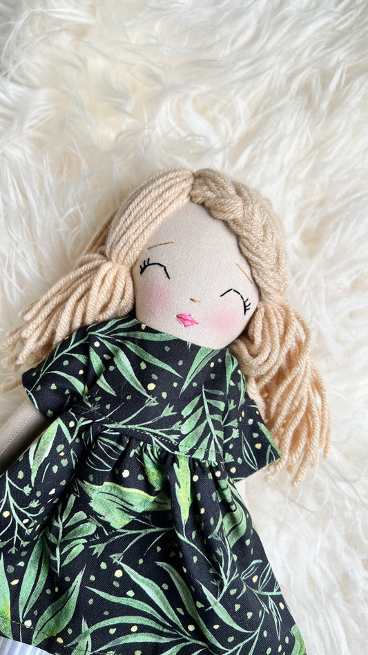 Heirloom Doll, Handmade Doll, Dress Up Doll, Yarn Haired Doll