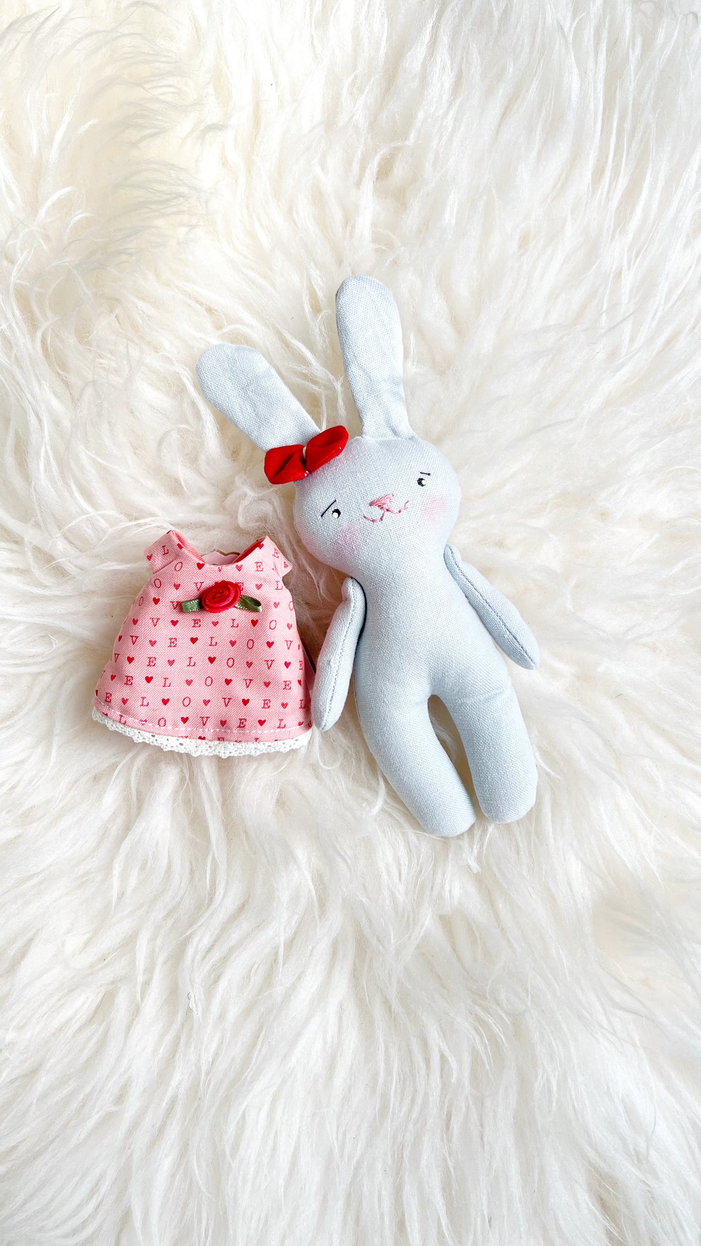 Mini Bunny Doll, Bunny  Doll, Dollhouse Doll