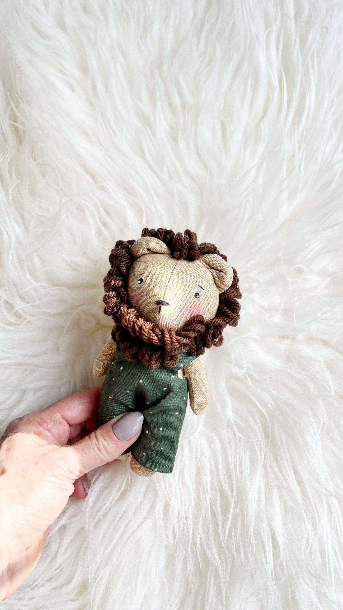 Mini Lion Doll, Lion Doll, Dollhouse Doll