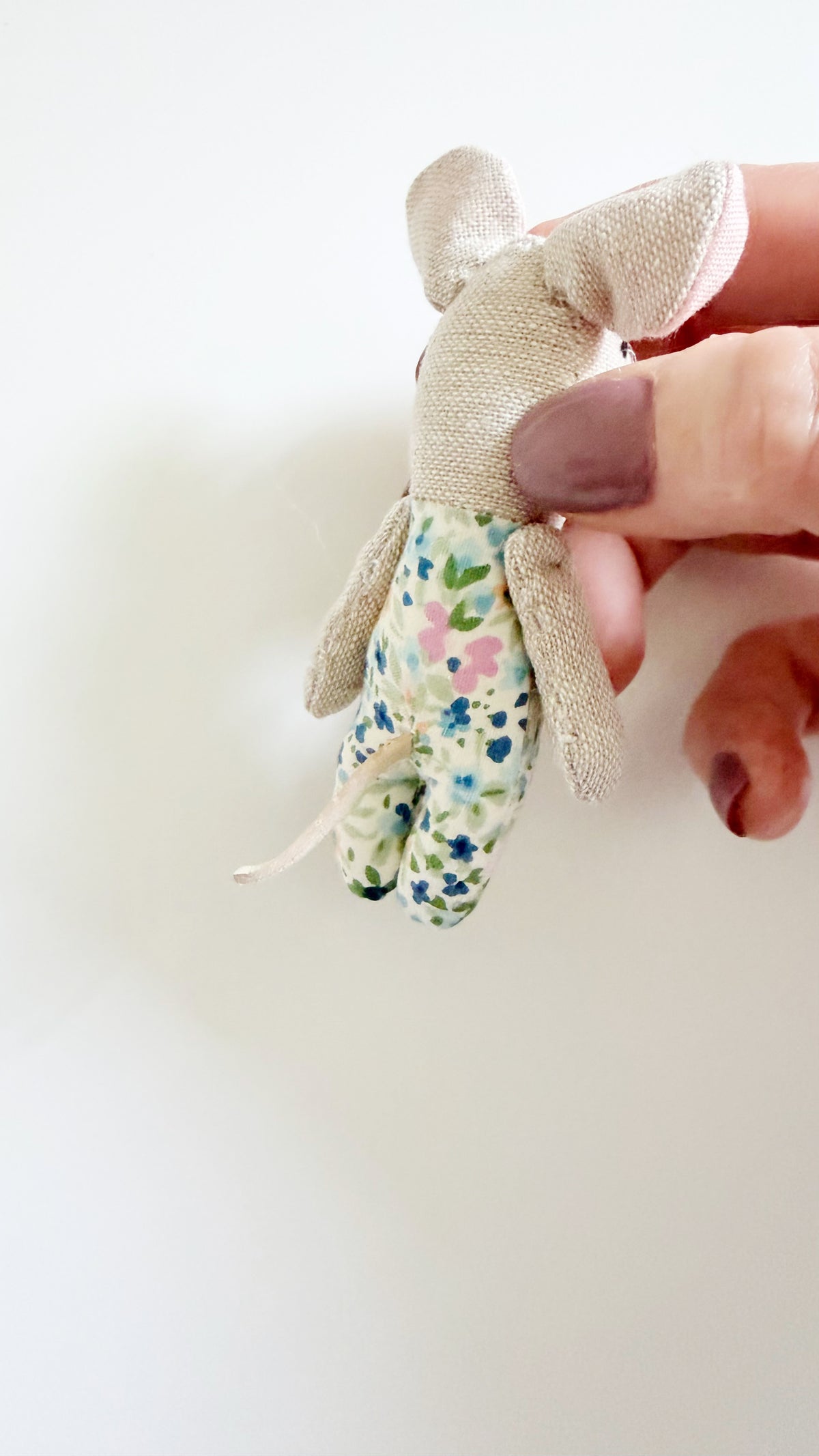 Baby Mouse Doll, Tiny Mouse, Mouse Family, Pink Floral mouse, Brown mouse, Green floral mouse