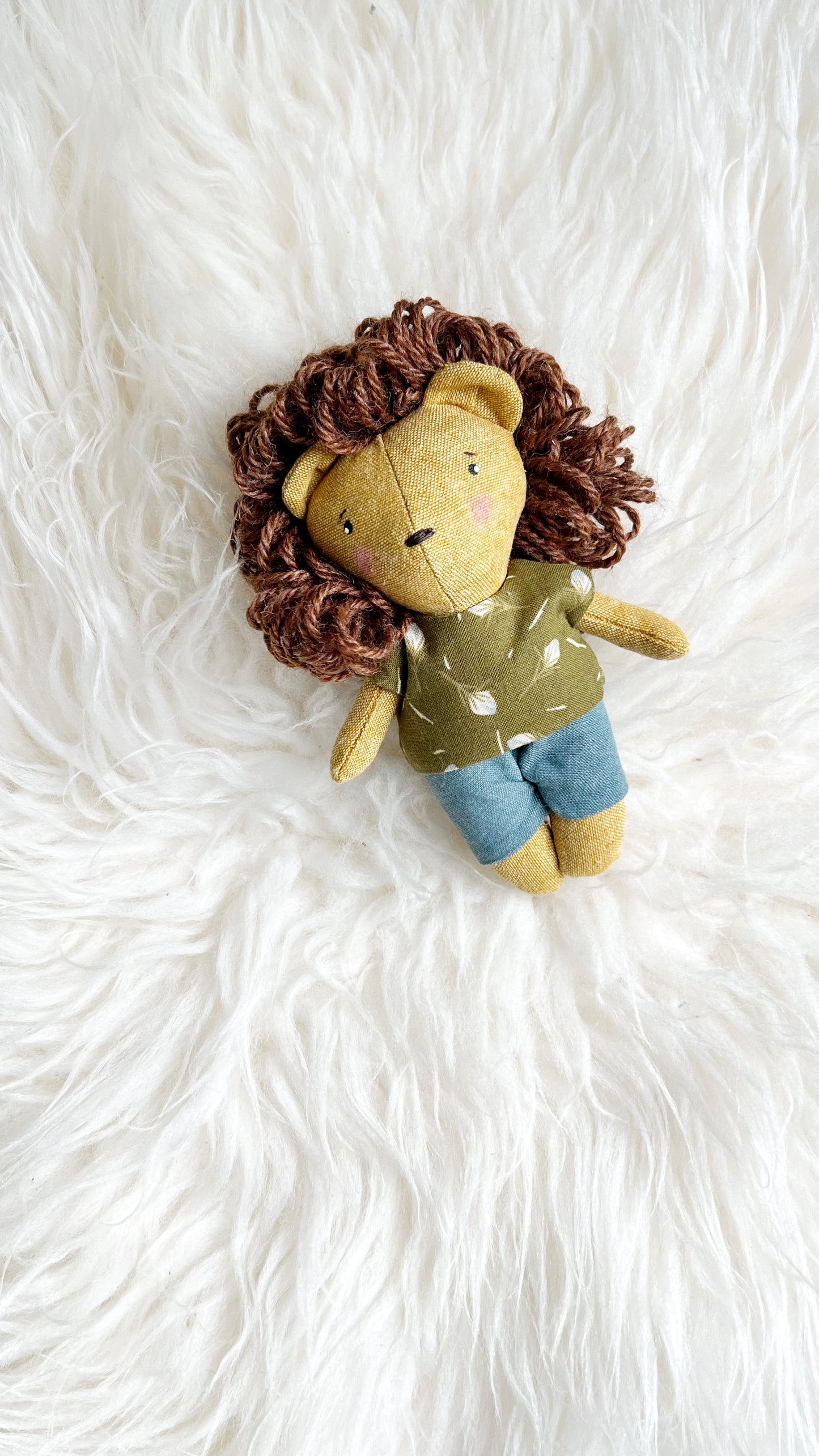 Mini Lion Doll, Lion Doll, Dollhouse Doll