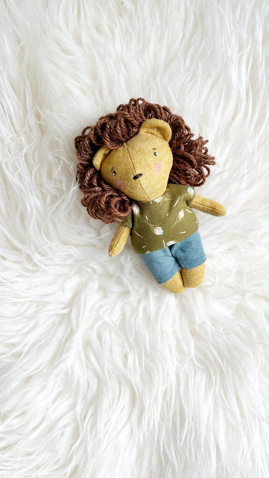 Mini Lion Doll, Lion Doll, Dollhouse Doll