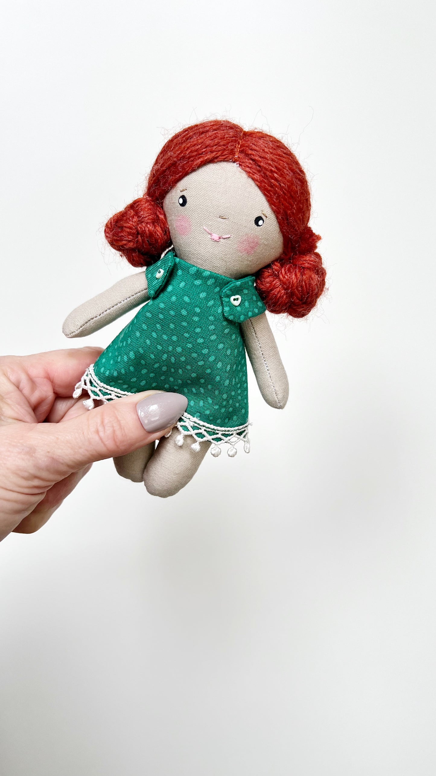 Mini Girl Doll, Girl Doll, Red Head Doll, Dollhouse Doll