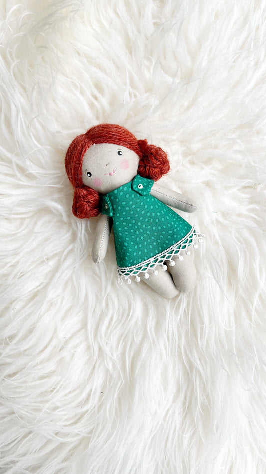 Mini Girl Doll, Girl Doll, Red Head Doll, Dollhouse Doll
