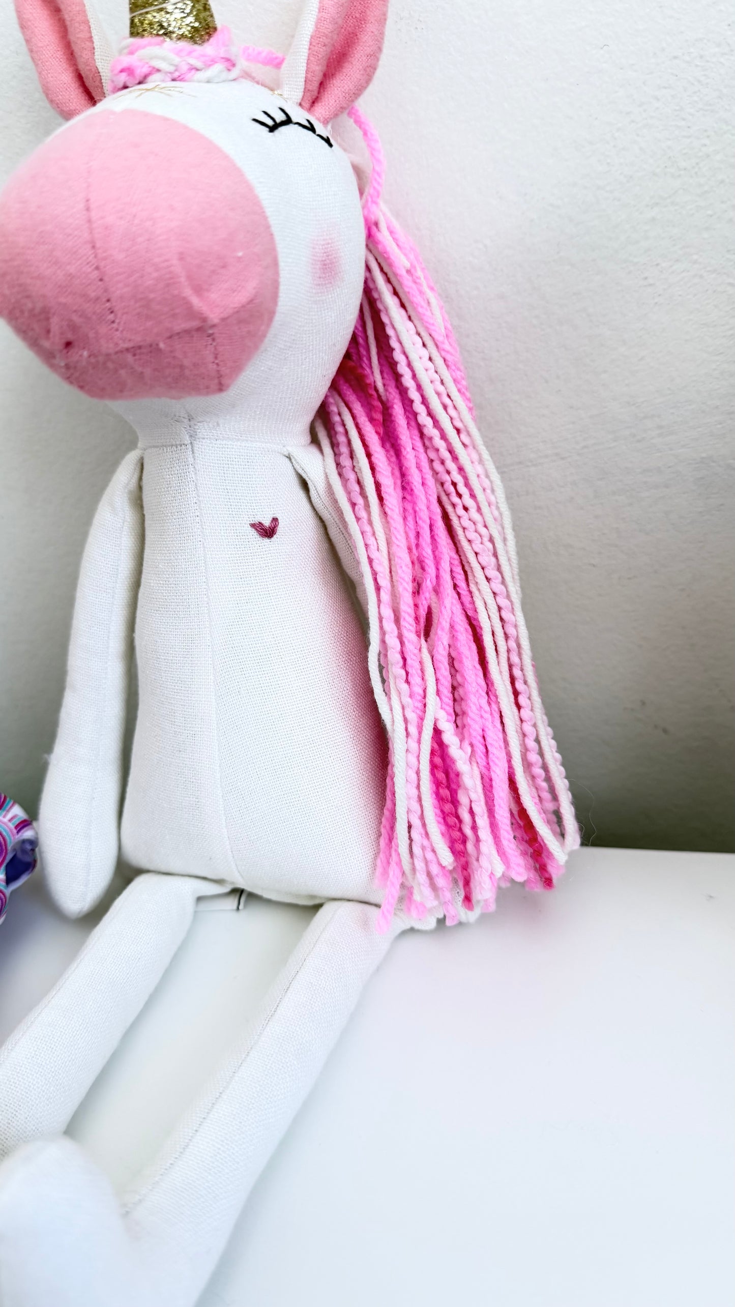 Unicorn Doll, Unicorn Fabric Doll, Textile Unicorn