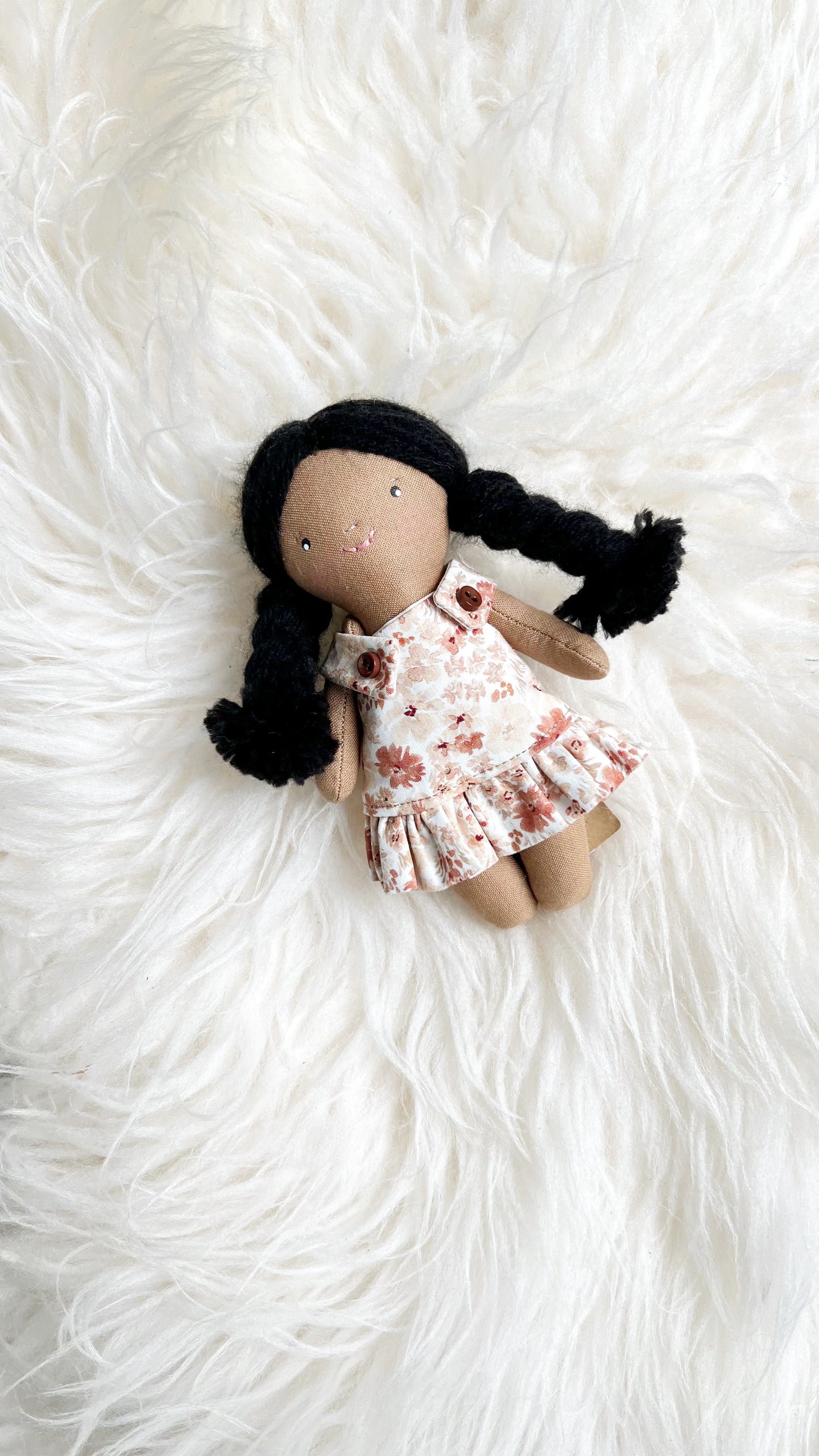 Mini Girl Doll, Girl Doll, Black Hair Doll, Dollhouse Doll