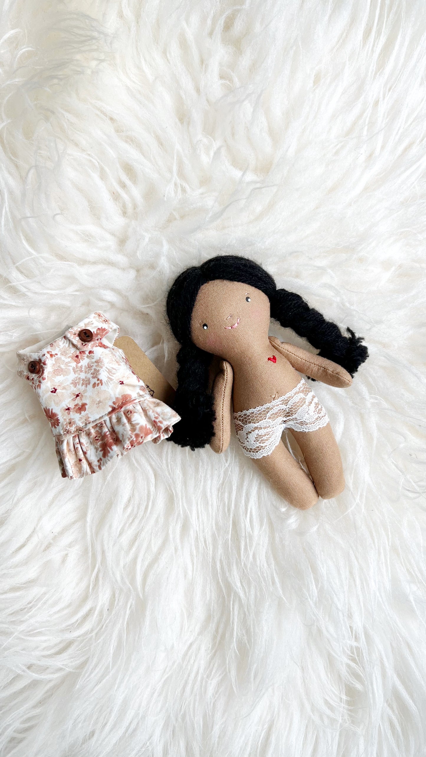 Mini Girl Doll, Girl Doll, Black Hair Doll, Dollhouse Doll