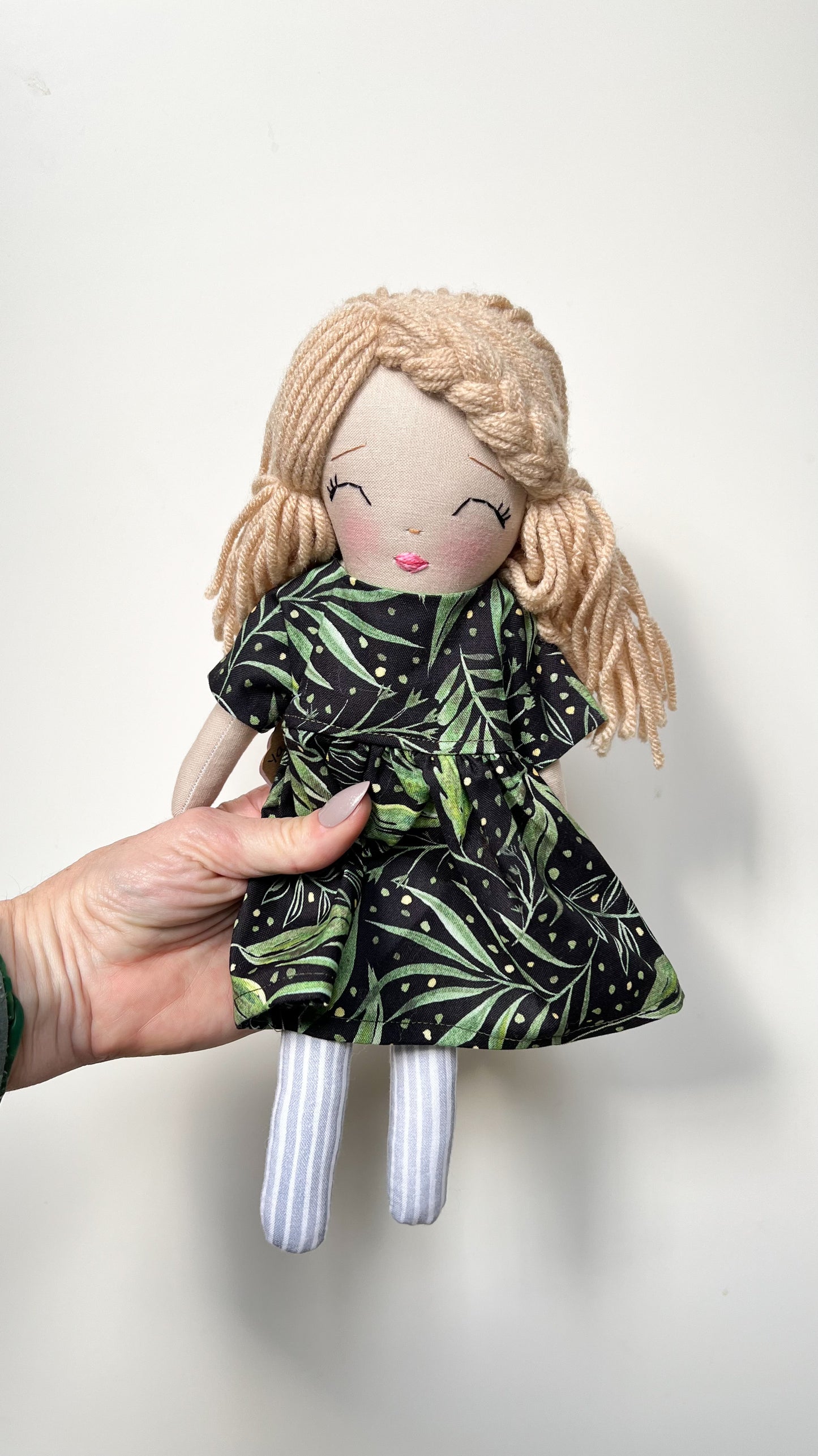 Heirloom Doll, Handmade Doll, Dress Up Doll, Yarn Haired Doll