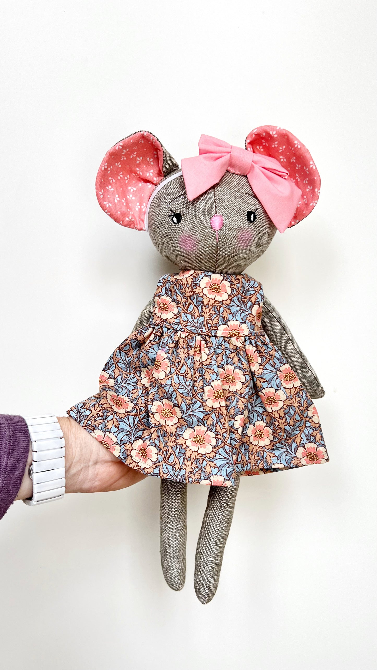 Mouse doll, linen mouse