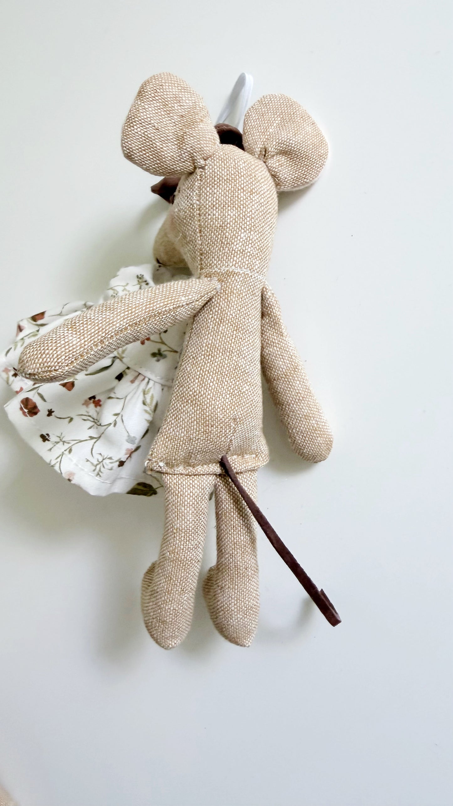 Brown Floral Pocket Mouse, Mouse Doll, Mouse Doll