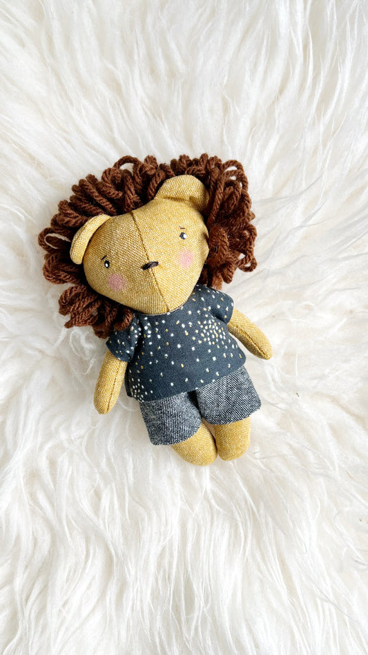 Mini Lion Doll, Lion Doll, Dollhouse Doll