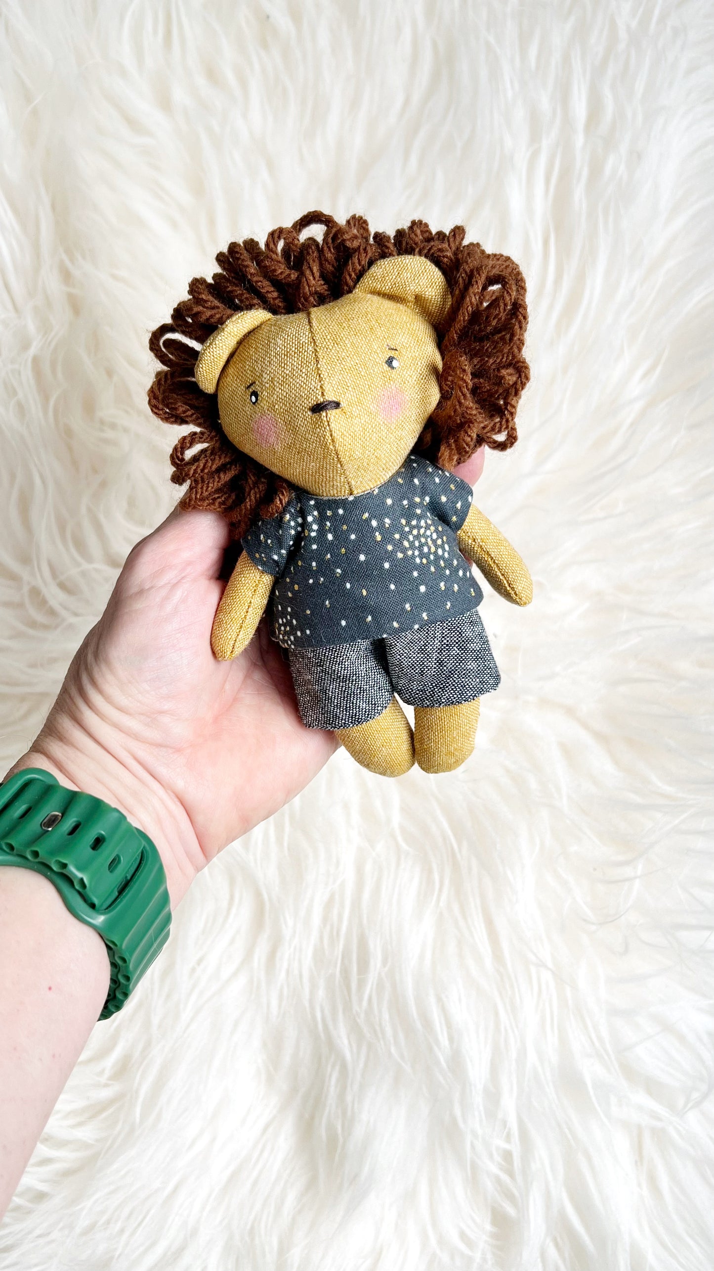 Mini Lion Doll, Lion Doll, Dollhouse Doll