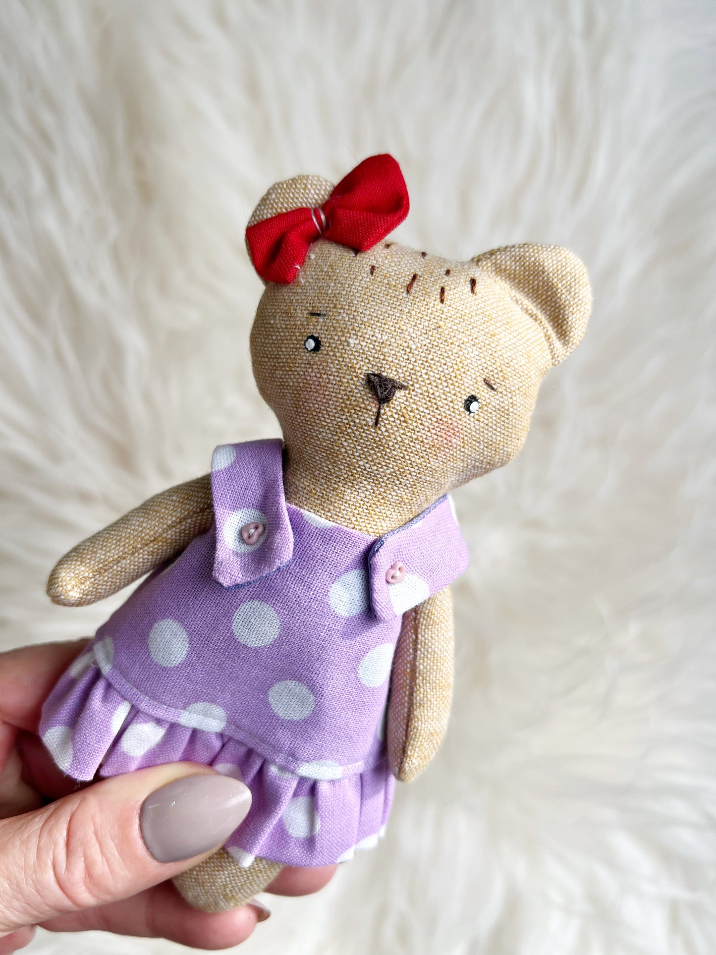 Mini Bear, Mini Doll, dollhouse doll