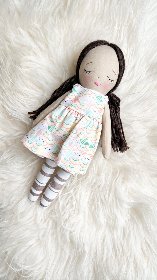 Heirloom Doll, Handmade Doll, Dress Up Doll, Yarn Haired Doll