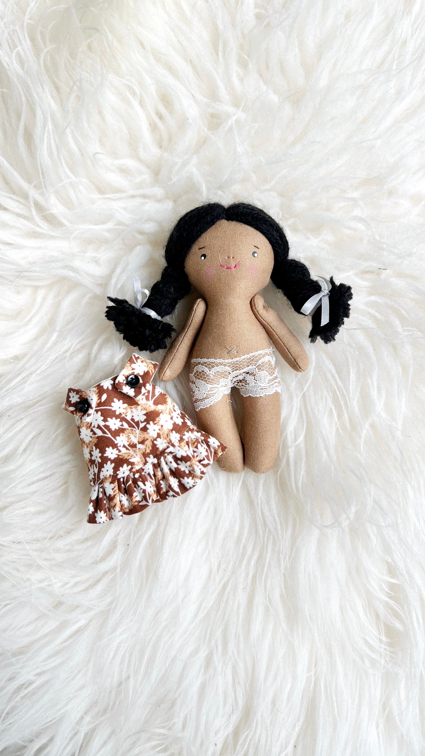 Mini Girl Doll, Girl Doll, Black Hair Doll, Dollhouse Doll