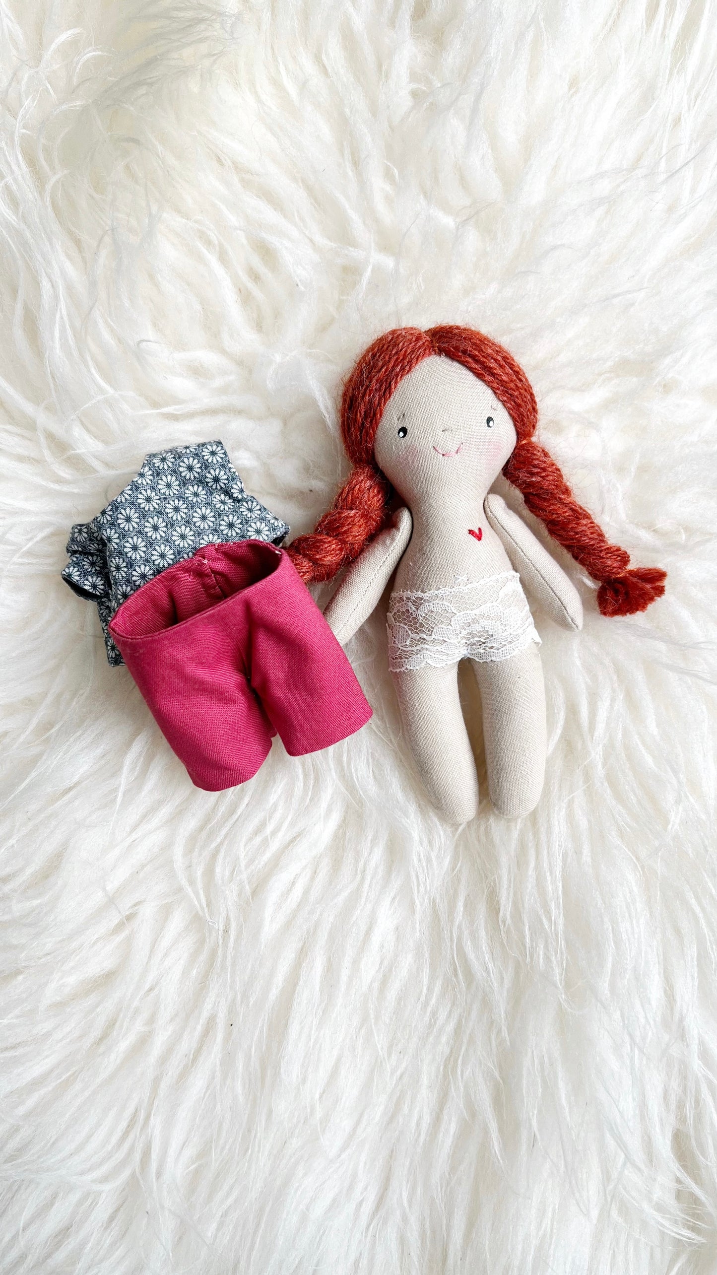 Mini Girl Doll, Girl Doll, Red Head Doll, Dollhouse Doll