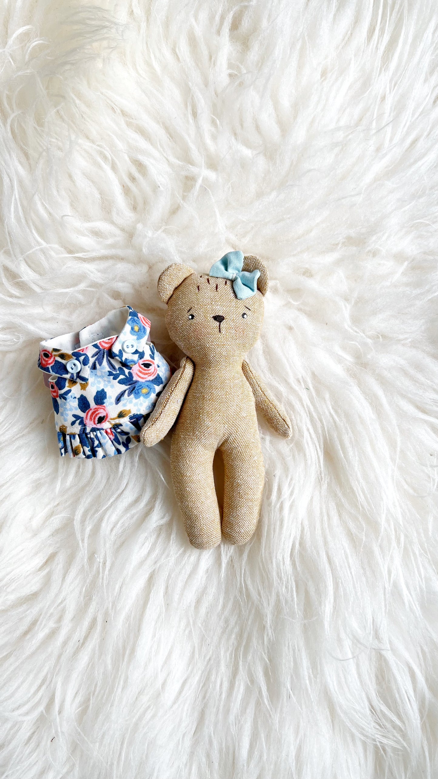 Mini Bear Doll, Bear Doll, Dollhouse Doll
