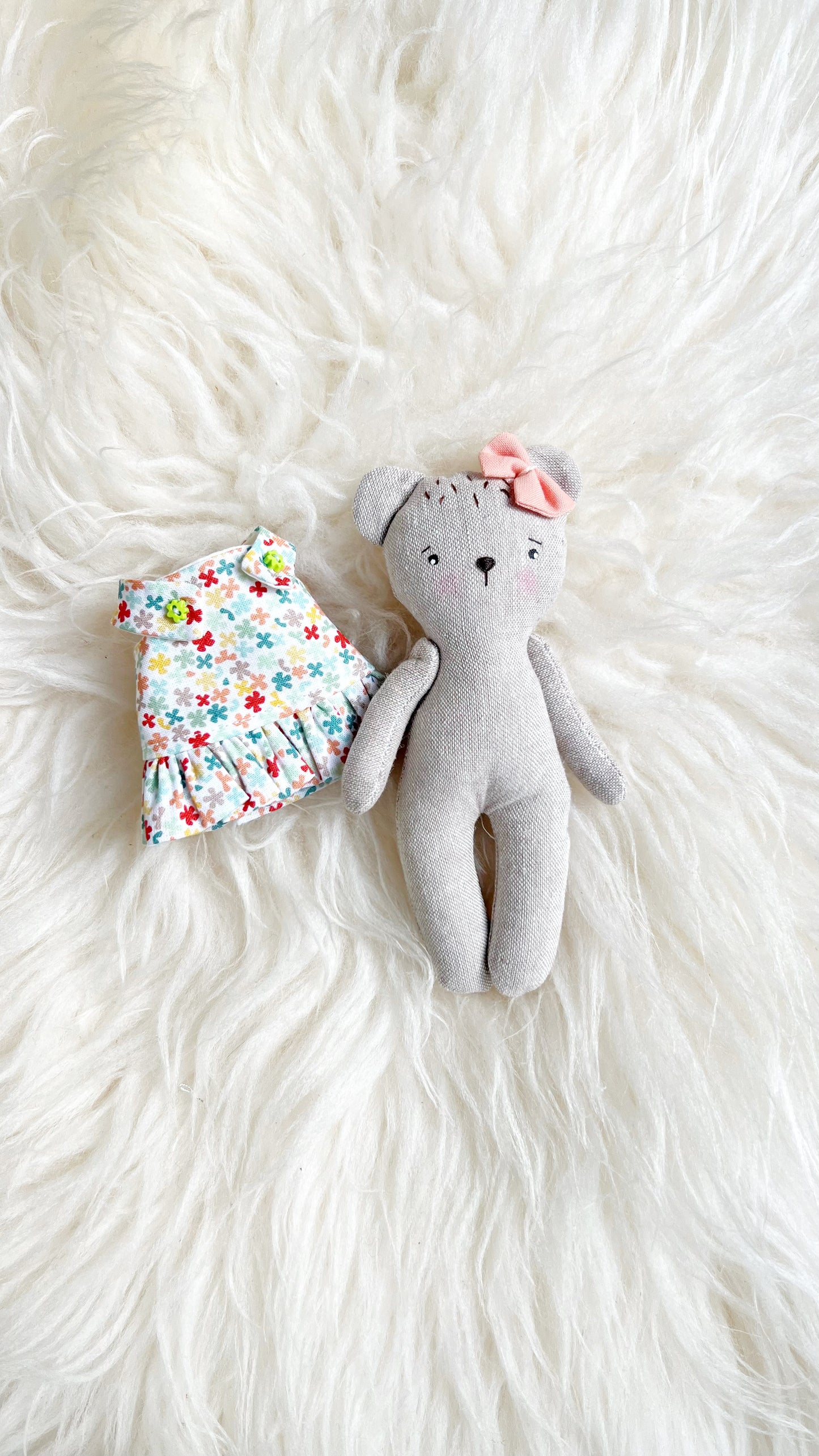 Mini Bear Doll, Bear Doll, Dollhouse Doll