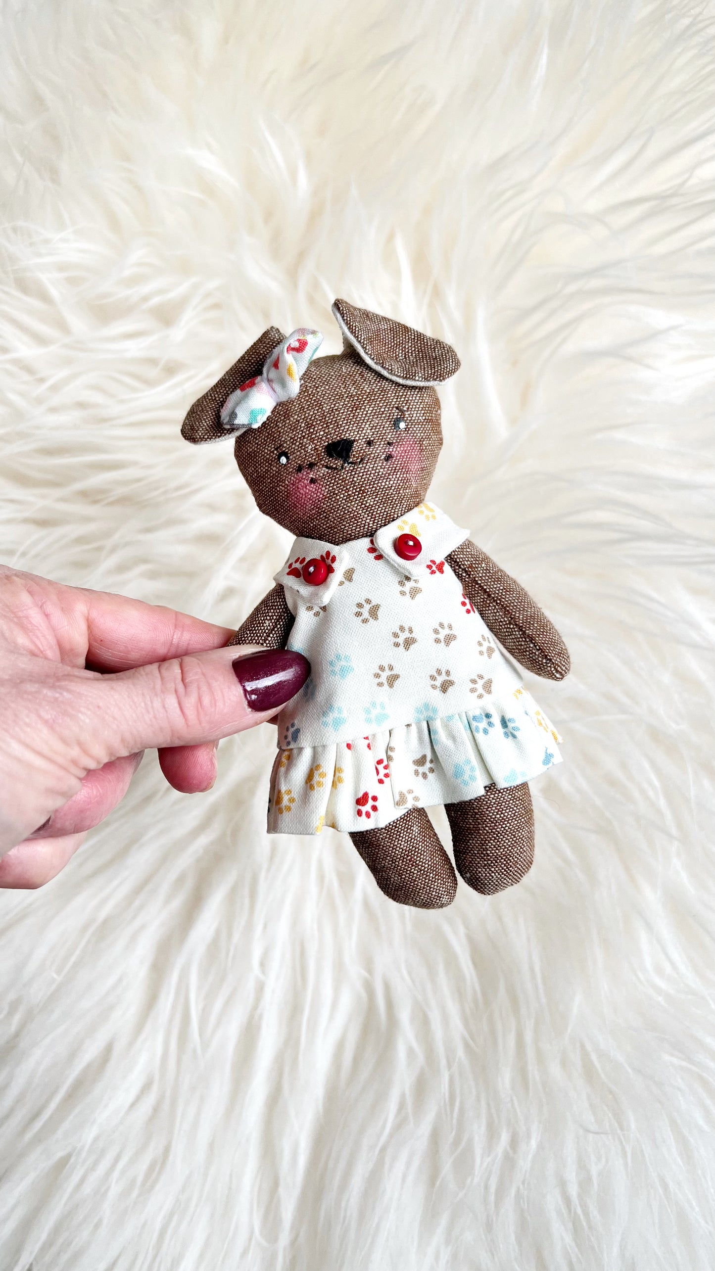 Pocket Dog, Dog Doll, Puppy doll, Pocket Animal, Easter gift, Handmade Doll