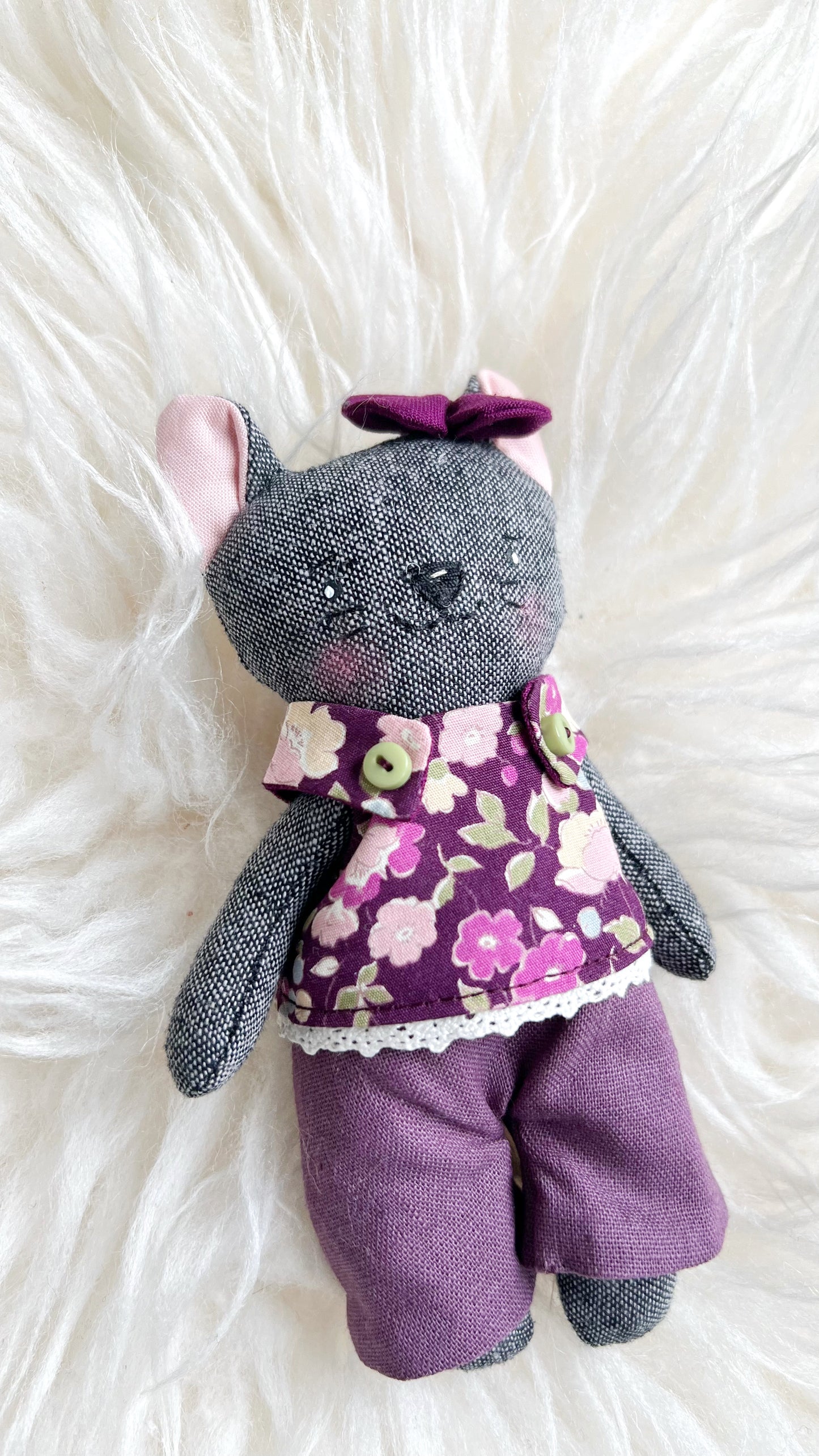 Pocket Cat, Cat Doll, Kitty doll, Pocket Animal, Easter gift, Handmade Doll