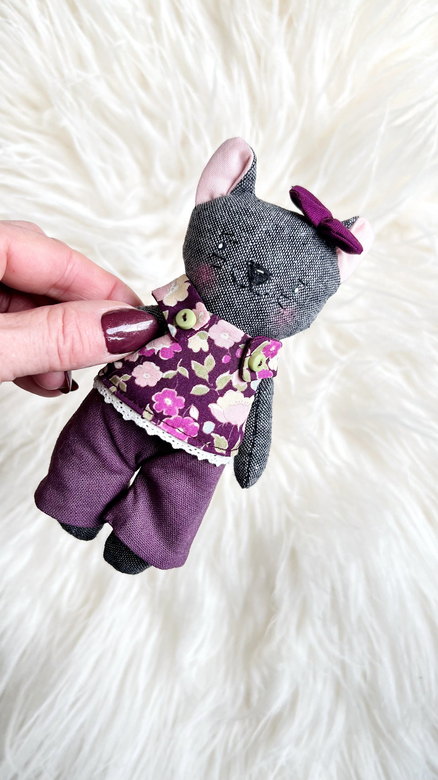 Pocket Cat, Cat Doll, Kitty doll, Pocket Animal, Easter gift, Handmade Doll