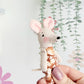 Baby Mouse Doll, Tiny Mouse, Mouse Family, Pink Floral mouse, Brown mouse