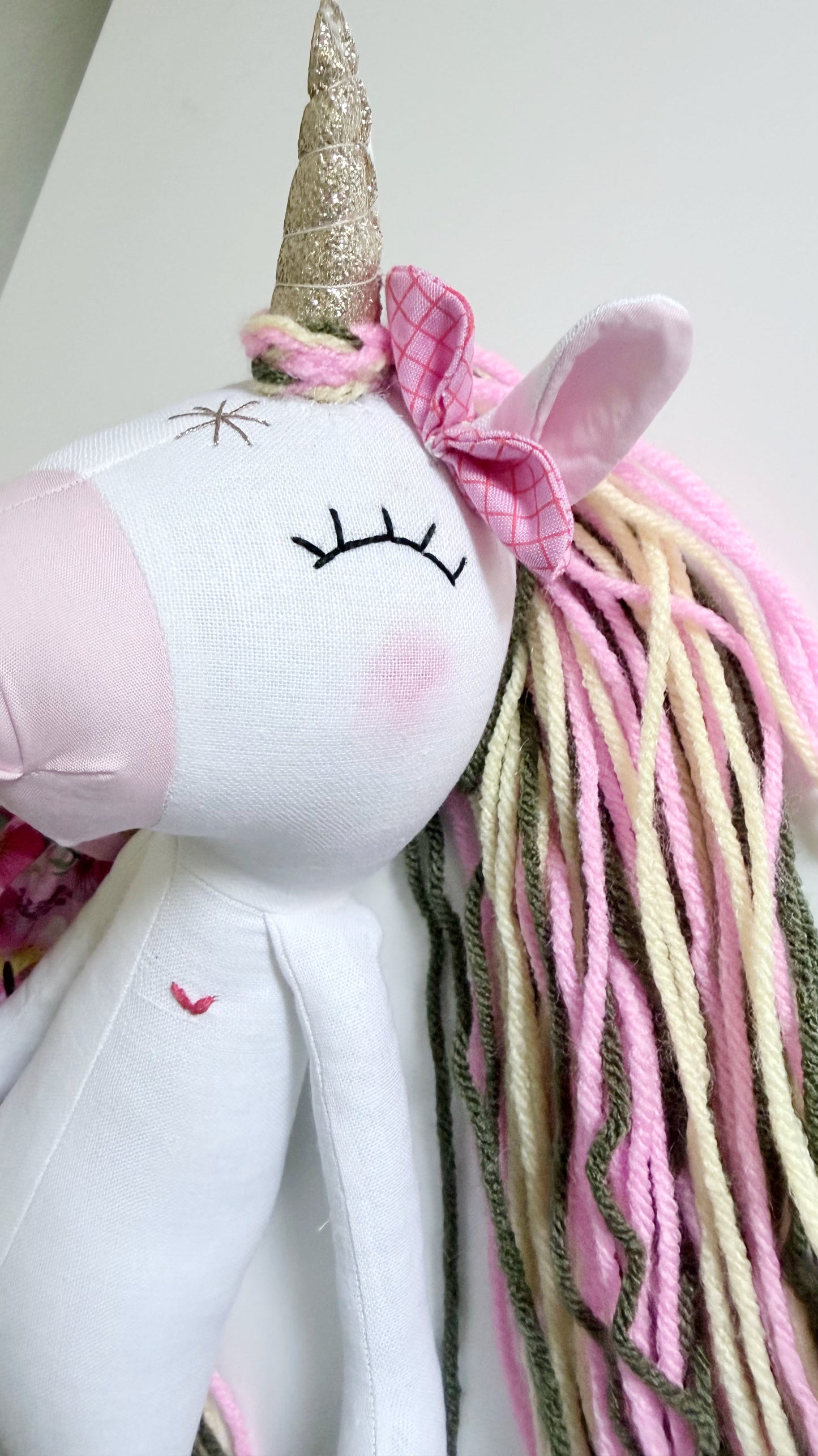 Unicorn Doll, Unicorn Fabric Doll, Textile Unicorn