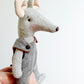 Blue Overalls Pocket Mouse, Mouse Doll,  Mouse Doll