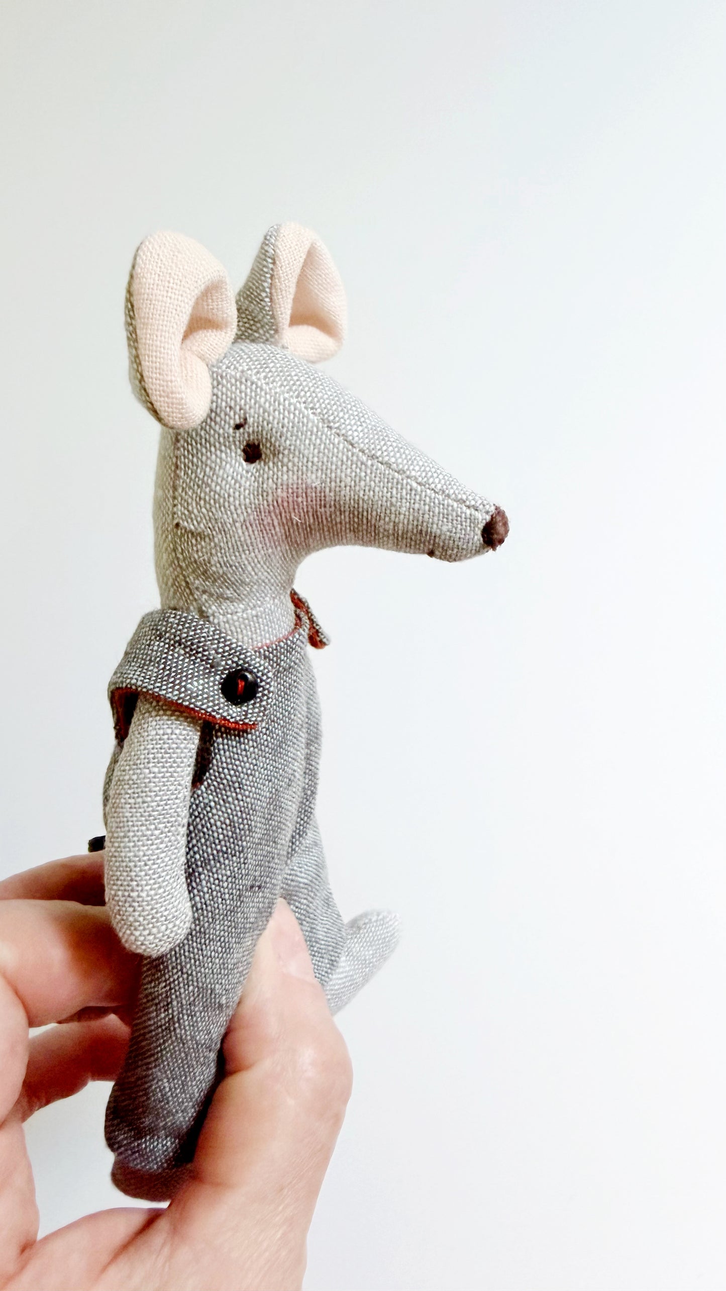 Blue Overalls Pocket Mouse, Mouse Doll,  Mouse Doll