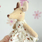 Brown Floral Pocket Mouse, Mouse Doll,  Mouse Doll