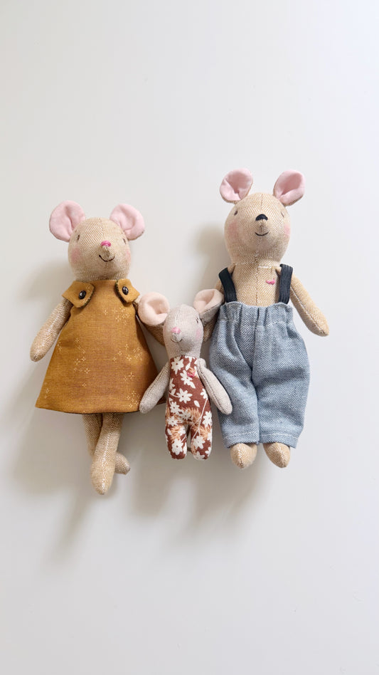 Mouse family, Mouse Doll, Baby Mouse, Father Mouse, Mother Mouse