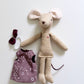 Maroon Pocket Mouse, Mouse Doll, Purple Mouse Doll
