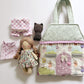 Travel Dollhouse, Pink/Green Fabric Dollhouse
