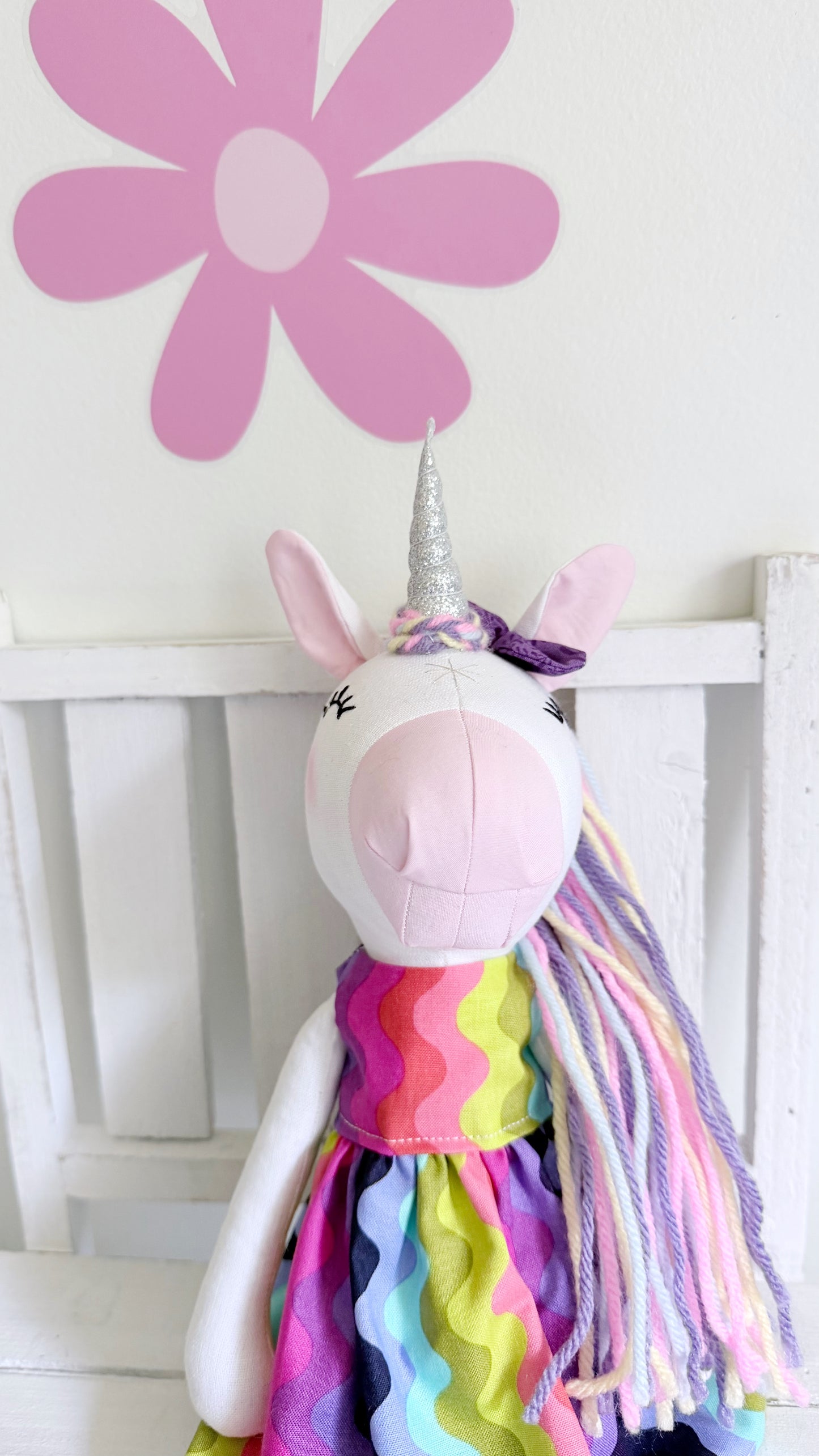 Unicorn Doll, Unicorn Fabric Doll, Textile Unicorn