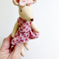 Pink Dress Pocket Mouse, Mouse Doll,  Mouse Doll