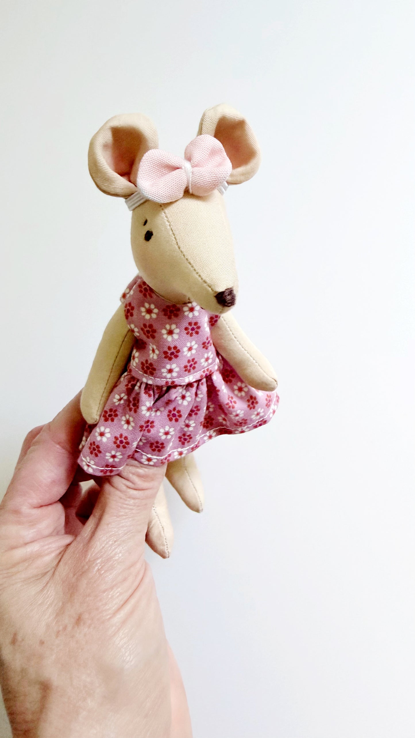 Pink Dress Pocket Mouse, Mouse Doll,  Mouse Doll