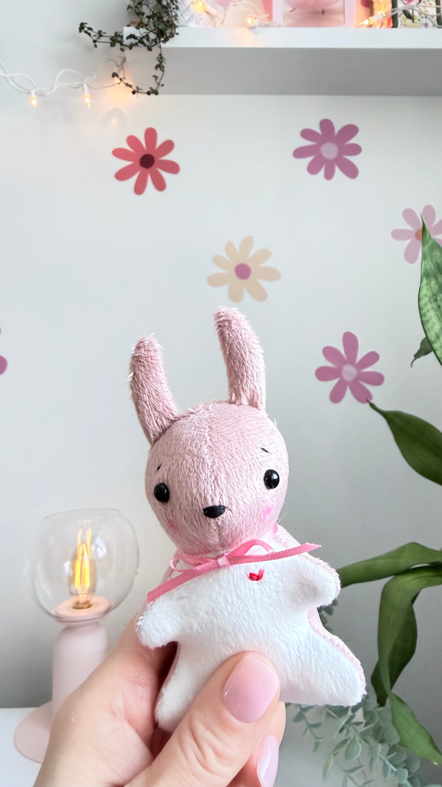Pink Tea Cup Bunny, Bunny Doll, Pink Bunny, Bunny Plushie