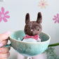 Brown Tea Cup Bunny, Bunny Doll, Brown  Bunny, Bunny Plushie