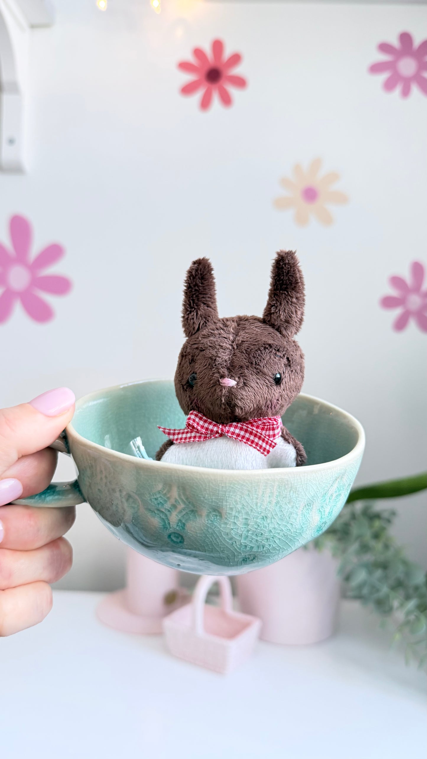 Brown Tea Cup Bunny, Bunny Doll, Brown  Bunny, Bunny Plushie