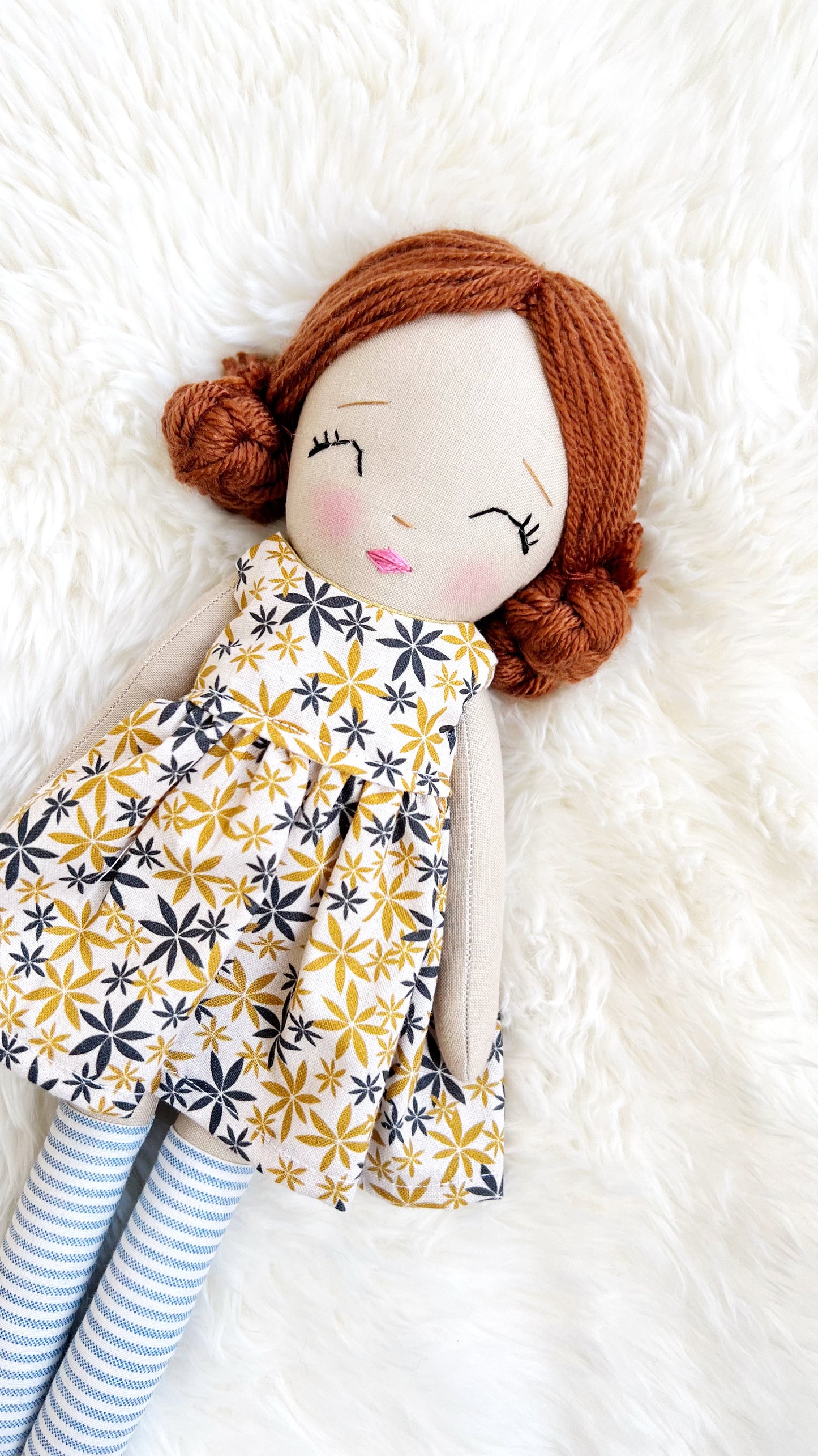 Heirloom Doll, Handmade Doll, Dress Up Doll, Yarn Haired Doll