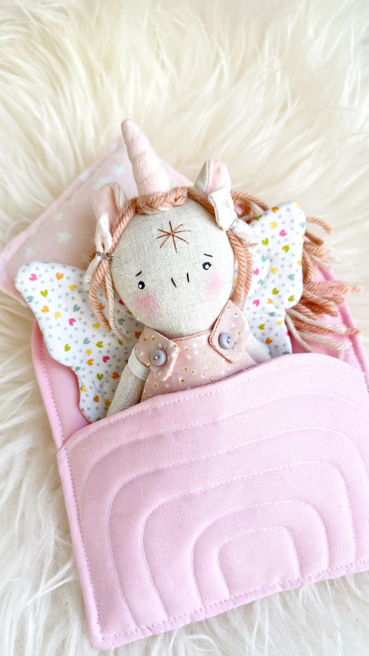 #3 Unicorn Doll, Rainbow Bed