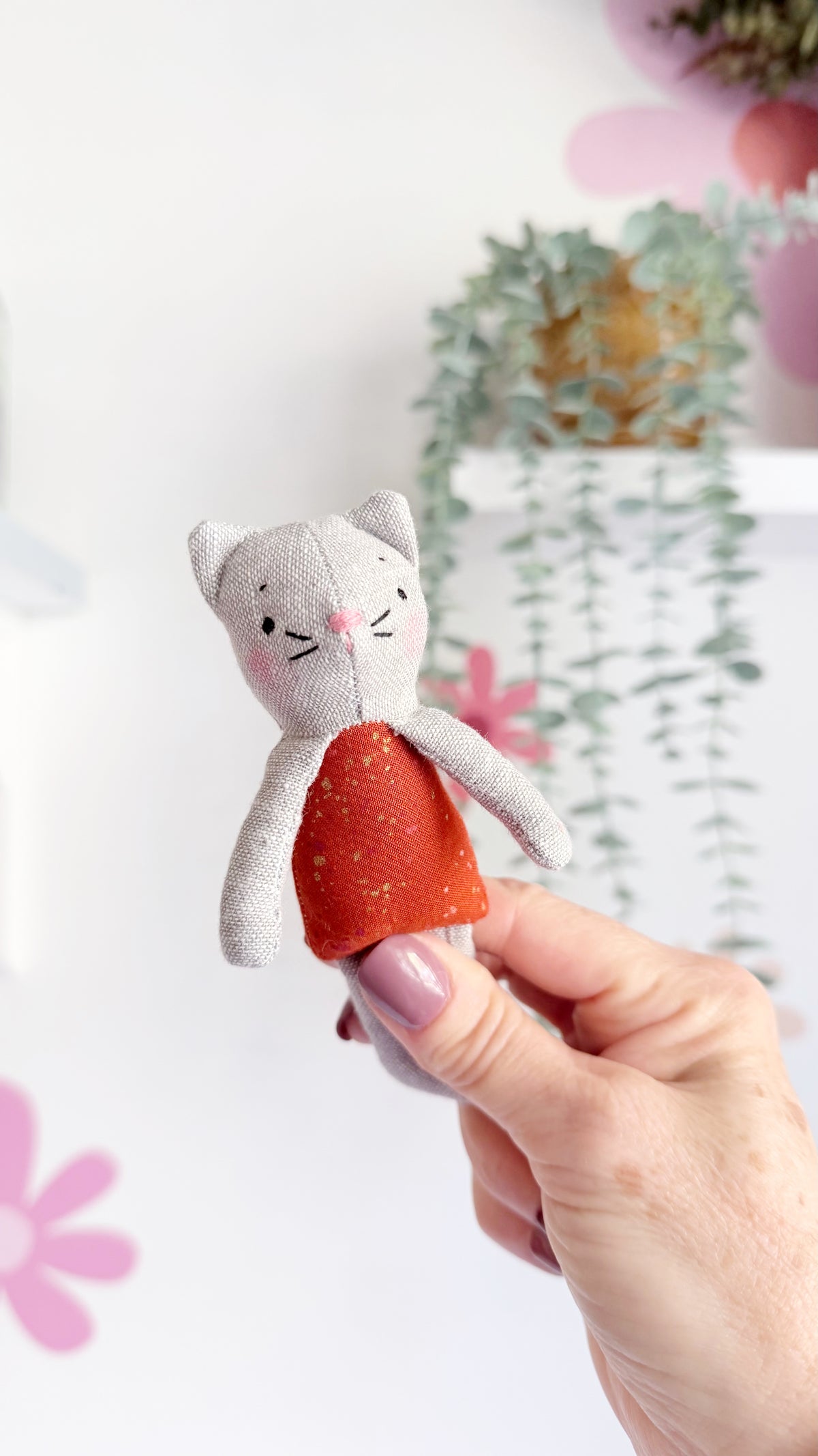 Sister Cat, Cat Doll, Mini Doll,Dollhouse Doll, Dollhouse Cat