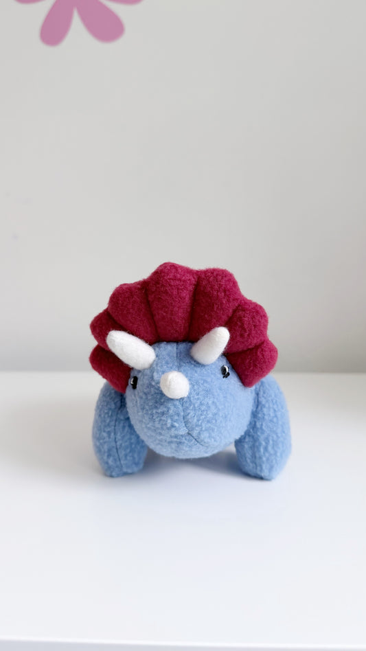 Triceratops Plushie, Blue Triceratop