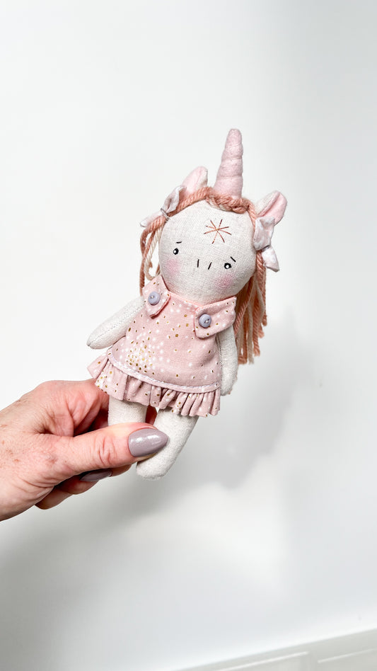 Mini Unicorn Doll, Unicorn Doll, Dollhouse Doll
