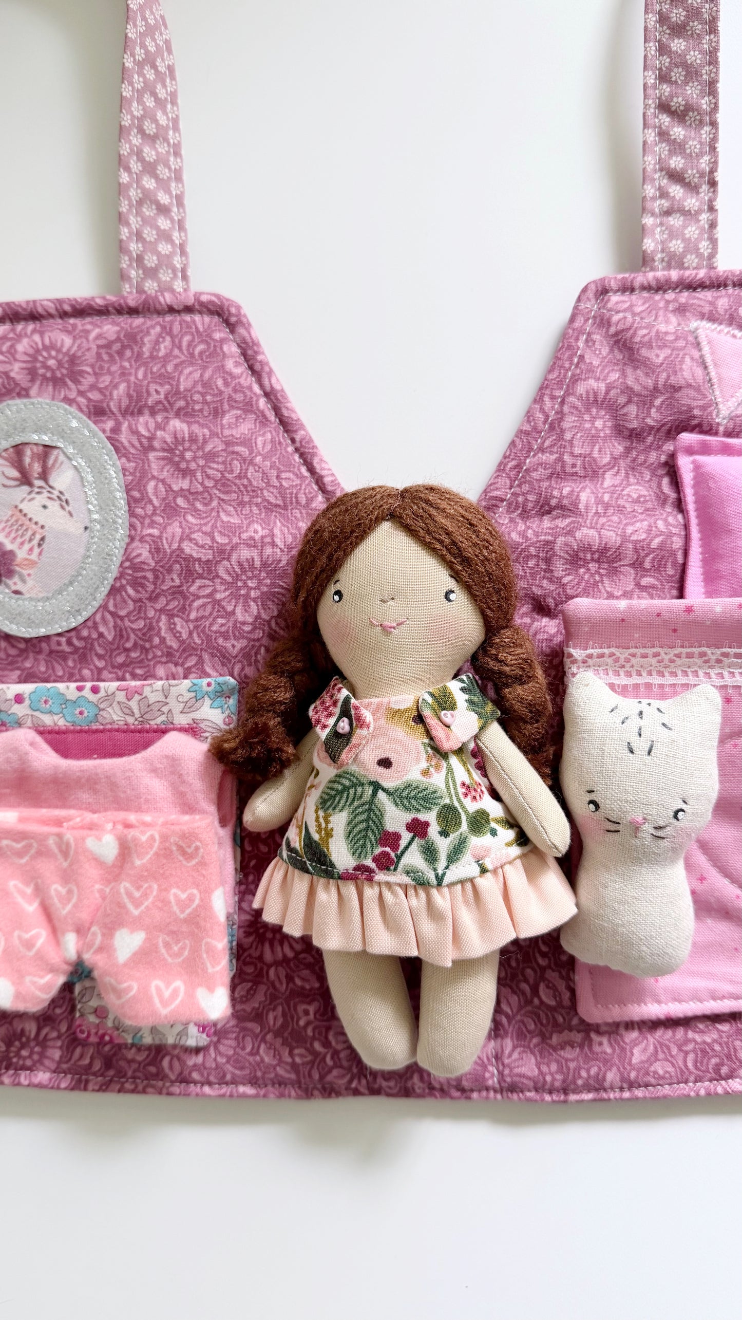 Travel Dollhouse, Pink Fabric Dollhouse