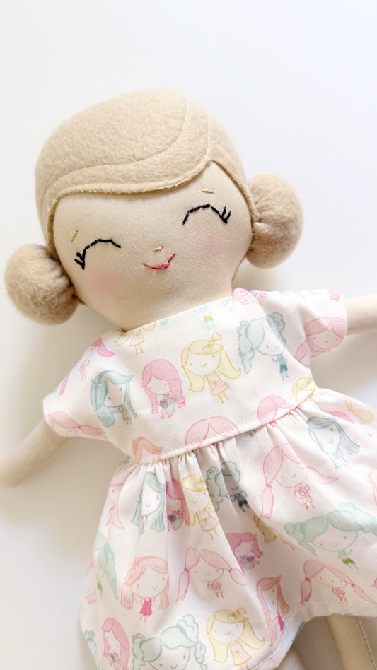 Heirloom doll, handmade doll, Look a like Doll, Modern Rag Doll