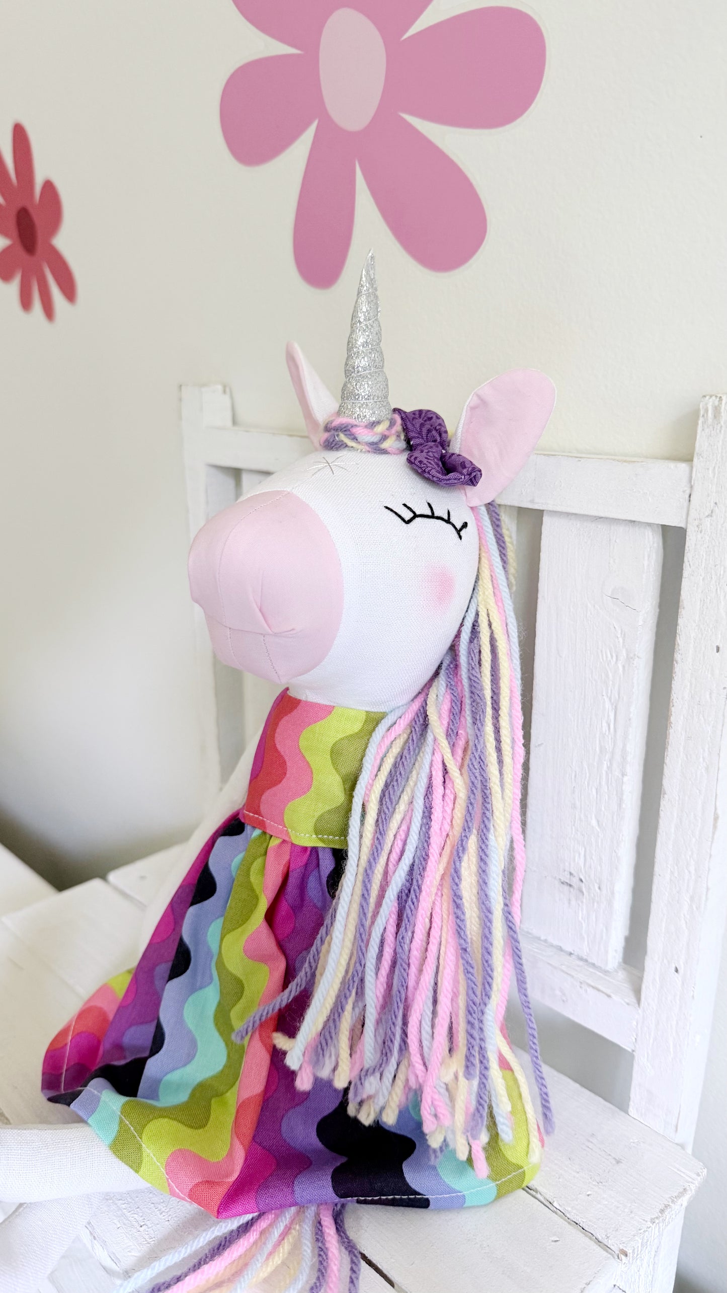 Unicorn Doll, Unicorn Fabric Doll, Textile Unicorn