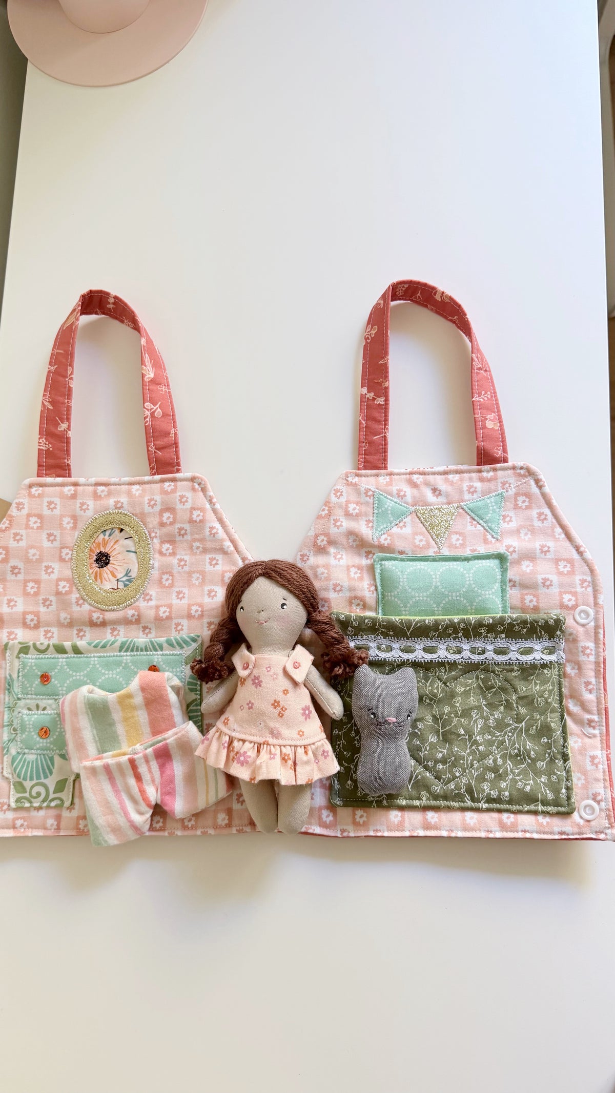 Travel Dollhouse, Portable Doll House, Fabric Dollhouse, Quiet Book