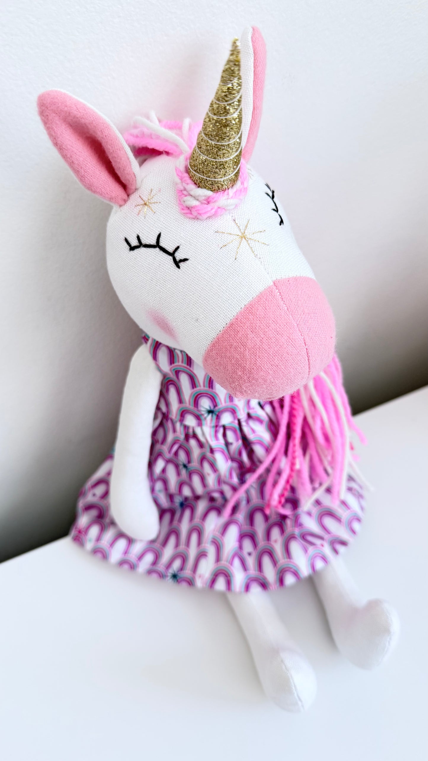Unicorn Doll, Unicorn Fabric Doll, Textile Unicorn