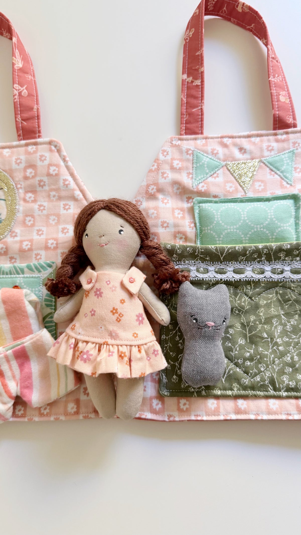 Travel Dollhouse, Portable Doll House, Fabric Dollhouse, Quiet Book